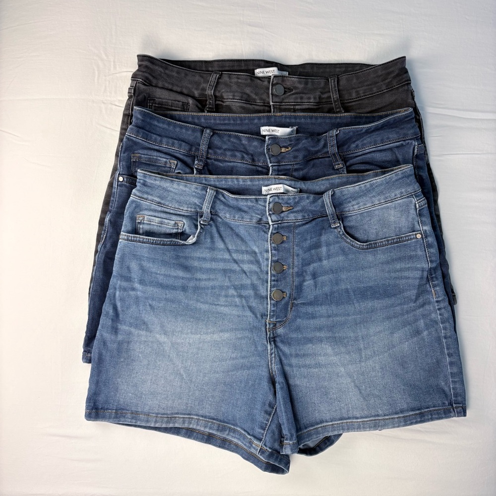 Nine West Women's Jean Shorts - Light Denim, Medium Denim, Black